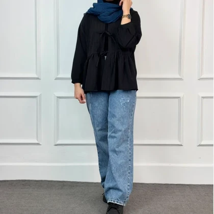شومیز زنانه عروسکی چین‌دار