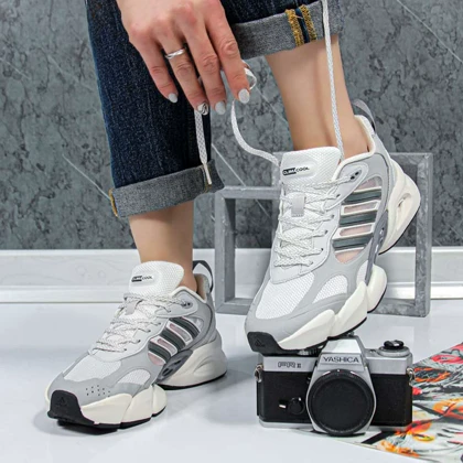 کتانی آدیداس ست مردانه زنانه اسپرت مدل climacool vento رنگ طوسی سفید