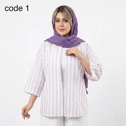 شومیز راه راه لینن مدل آلما علیدسا