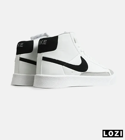 کفش کتانی ساق‌دار مردانه و زنانه سفید مشکی Nike Blazer Low 77 مدل 7930