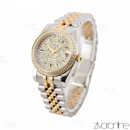 ساعت رولکس دیت جاست فول نگین دورنگ 103239