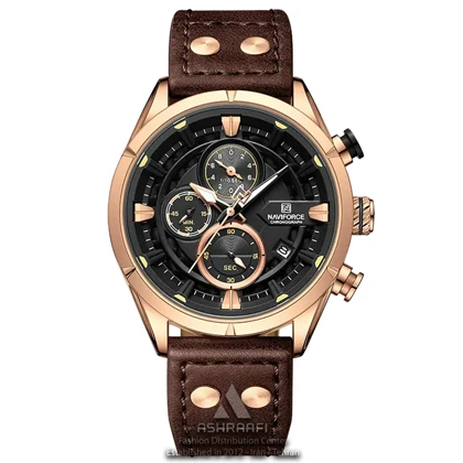 ساعت نیوی فورس بند چرمی Naviforce NF8045BRGK
