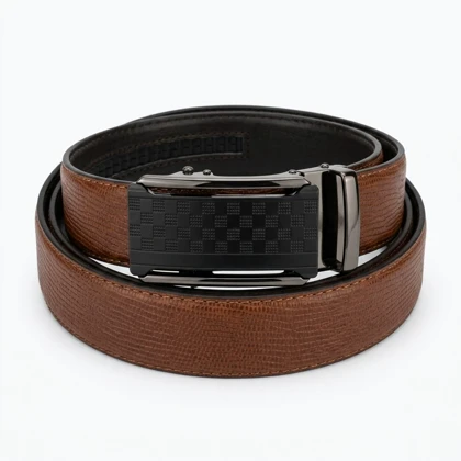 کمربند مردانه ریلی چرم طبیعی مدل Lizard Leather