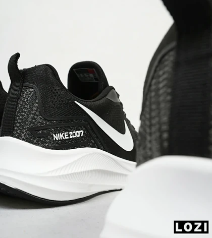 کفش کتانی مردانه و زنانه مشکی سفید Nike air zoom مدل 4546