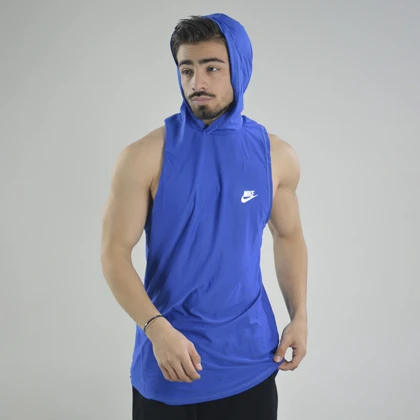 رکابی کلاهدار ورزشی مردانه نایک مدل VHD-Dri Fit-4K1003 آبی