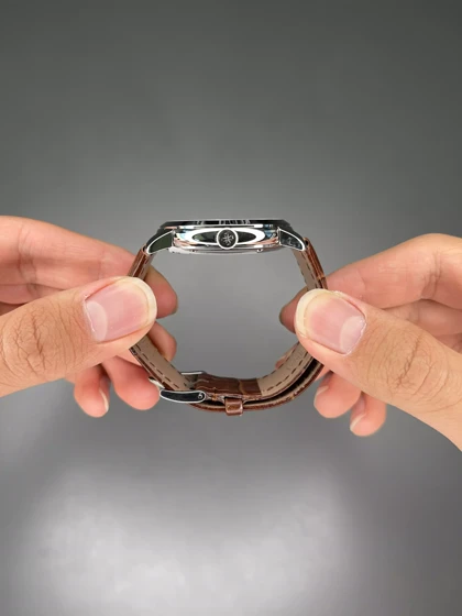 ساعت مچی وشرون کنستانتن صفحه طرحدار چرمی قهوه ای Vacheron Constantin