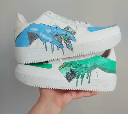 کفش اسپرت کاستوم کتانی با طرح Michelangelo نایک nike ایرفورس air force کد 88327