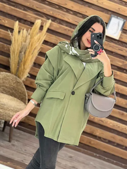 مانتو لینن دودکمه مدل آیریس