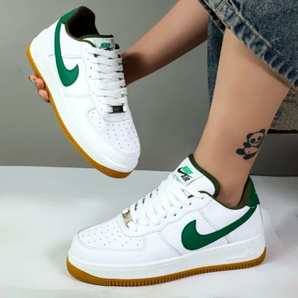 کتانی نایک ایرفورس ست مردانه زنانه nike air force رنگ سفید سبز کد 6223