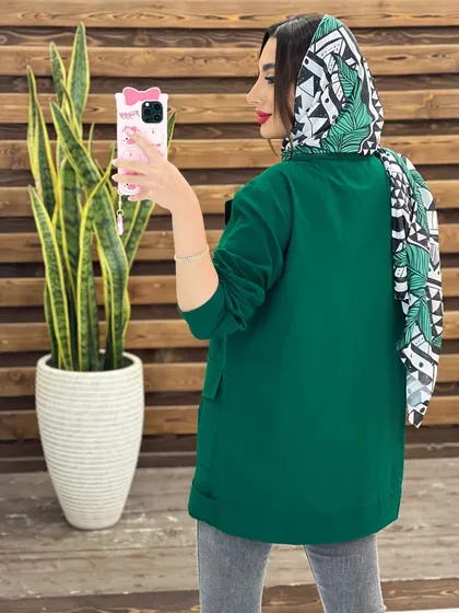 مانتو لینن آستین پیله