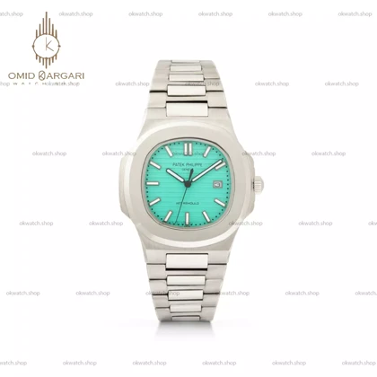 ساعت مچی پتک فیلیپ ناتیلوس صفحه تیفانی بند سیلور Patek Philippe Nautilus