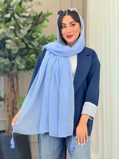 شال پلیسه منگوله‌دار شبنم