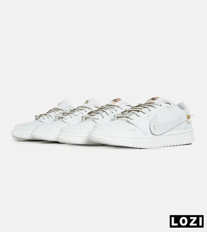 کفش کتانی مردانه و زنانه سفید NIKE jordan 1 مدل 7280