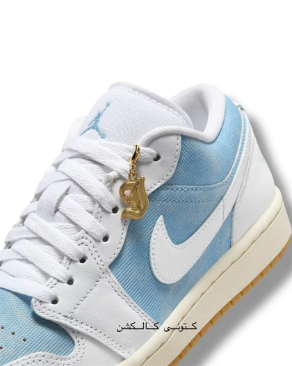 کتانی نایکی ایر جردن وان لو بدون ساق دنیم ورن بلو Nike Air Jordan 1 Low Denim Worn Blue