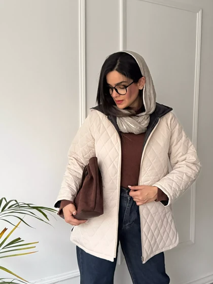 کاپشن زنانه کلاهدار آستردار ونوس **