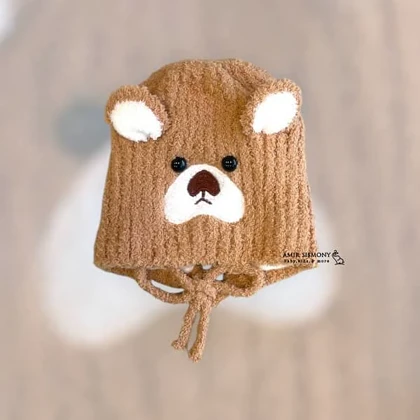 کلاه نوزادی زمستانی موهر بند دار