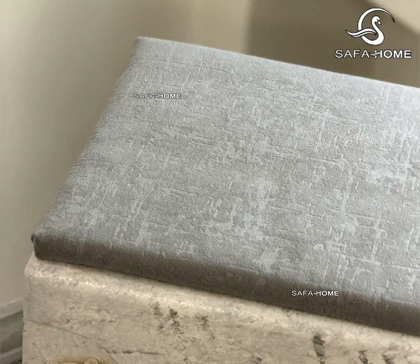 ست میز چرخ خیاطی چمدانی مدل دوژان طوسی پتینه سفید