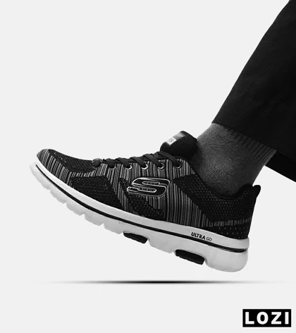 کفش کتانی طبی ورزشی مشکی خاکستری SKECHERS ULTRA GO