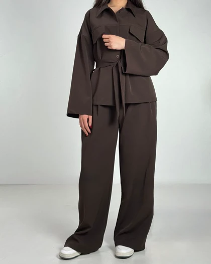 ست شومیز  و شلوار کمردار کد 9000104