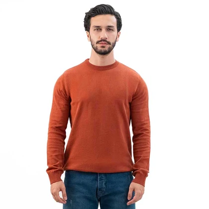 پلیور بافت اسلیم فیت یقه گرد مردانه - 03252354