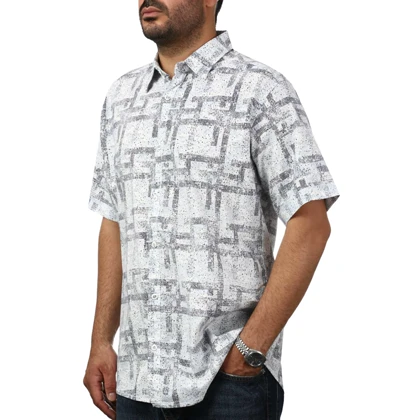 پیراهن آستین کوتاه طرح دار مردانه برند مد مدل 14212114