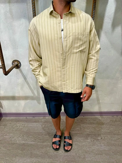 پیراهن مردانه آستین بلند راه راه