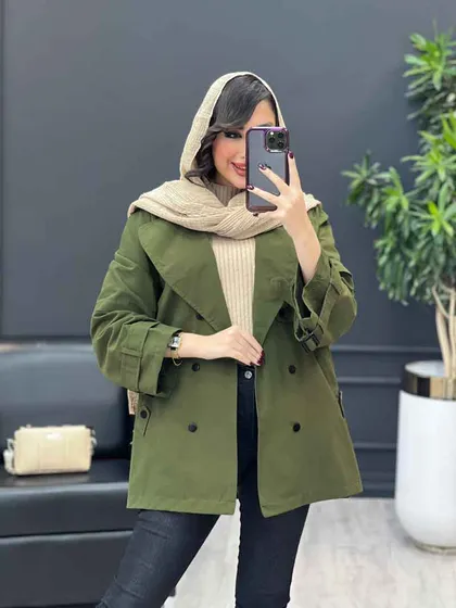 بارانی شش دکمه جیب پاگن