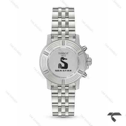 ساعت تیسوت Seastar مردانه سه موتوره استیل صفحه سرمه ای نارنجی Tissot-10663-G