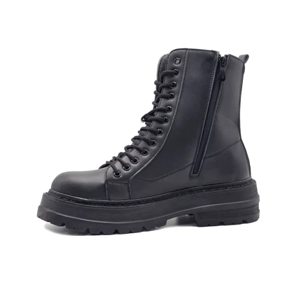 بوت و نیم بوت مردانه مدل برشکا BERESHKA زیپ‌دار چرم رنگ مشکی کد 9479