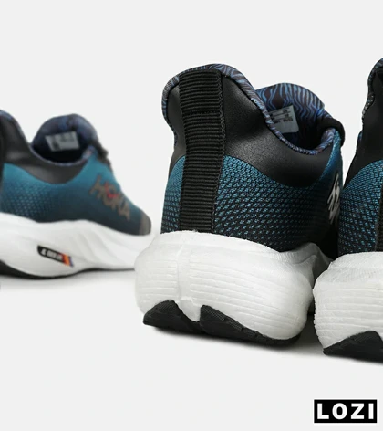 کفش کتانی مردانه و زنانه مشکی آبی HOKA مدل 7394