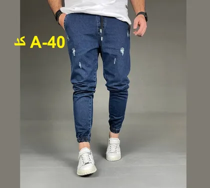اسلش جین مردانه رنگ سرمه ای کد A-40