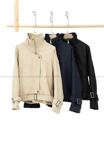 ترنچ کت پایین کمربندی @@کد1004622