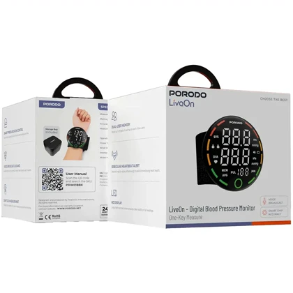 فشارسنج مچی دیجیتال پورودو Porodo مدل PDW01BBK شارژی