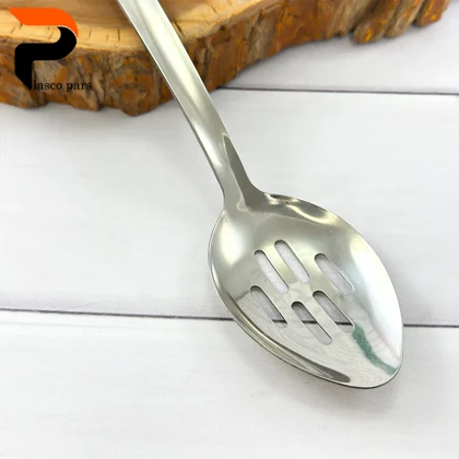 ملاقه استیل بیضی دسته چوبی XH-719 718