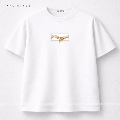 تیشرت باکسی طرح دست آفرینش 100٪ پنبه | کد 1338