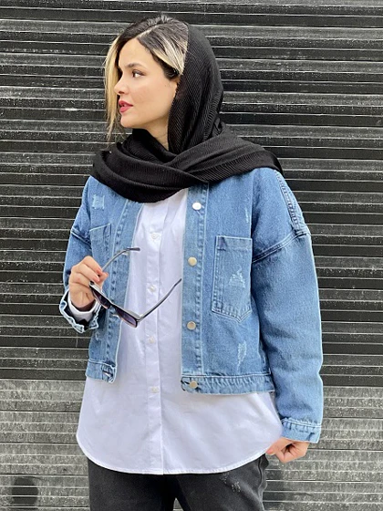 مانتو شومیزی سفید نخ پنبه 3383