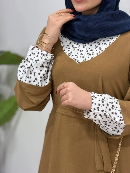 پیراهن مانتویی بلند نورین بهاره