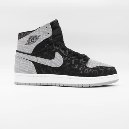 کتانی جردن 1 ساق‌دار مشکی طوسی کد 6624