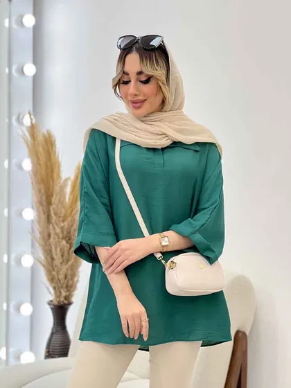مانتو جلو بسته یقه دار
