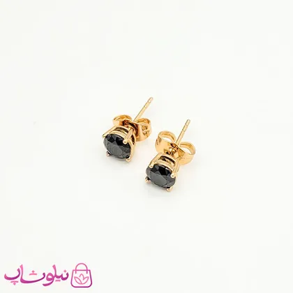 گوشواره میخی ژوپینگ نگین مشکی