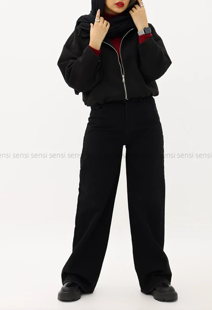 بامبر جلو زیپ جیر آستر دارکد1004656