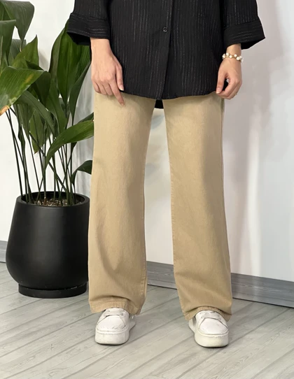 شلوار کتان نیم بگ 1