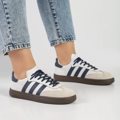 کفش و کتانی زنانه و دخترانه مدل آدیداس ADIDAS رنگ سفید سرمه ای کد M802