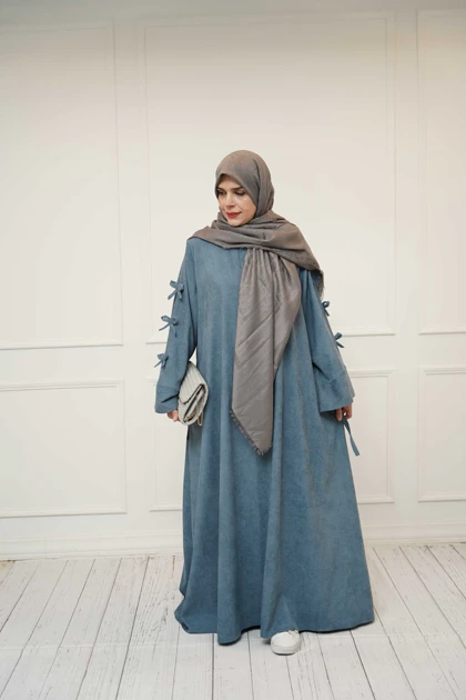 عبا پاپیونی مخمل کبریتی در رنگبندی