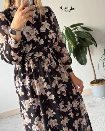 پیراهن حریر سرمه سری12