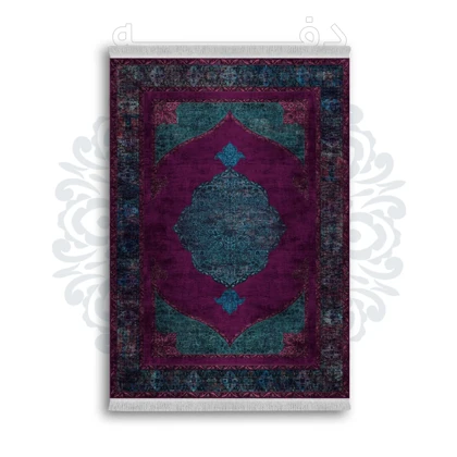 *جدید* فرشینه از جنس پارچه شانل مخمل ترک طرح فانتزی برند دفه کد 153
