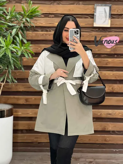 بارانی ترکیبی ژیله سفید