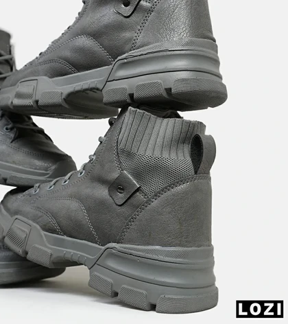 بوت چرمی مردانه طوسی Timberland