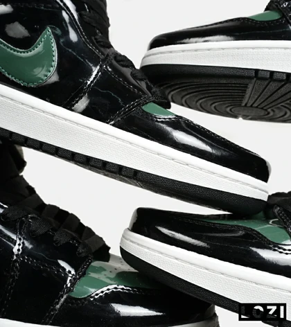 کفش کتانی ساق‌دار مردانه و زنانه مشکی سبز NIKE jordan 1