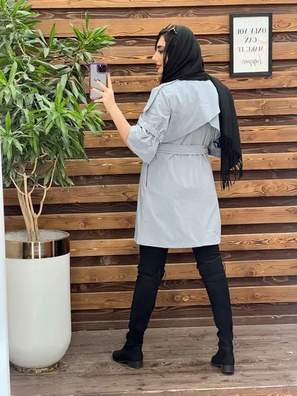 بارانی کمردار آستین شیپوری